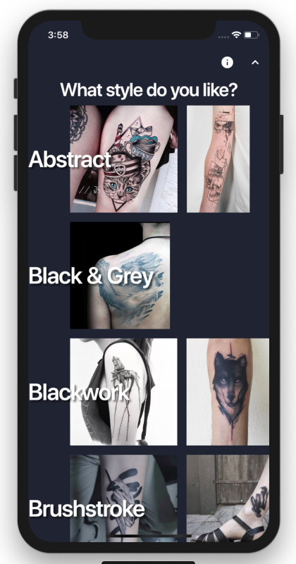 Style selection with example images