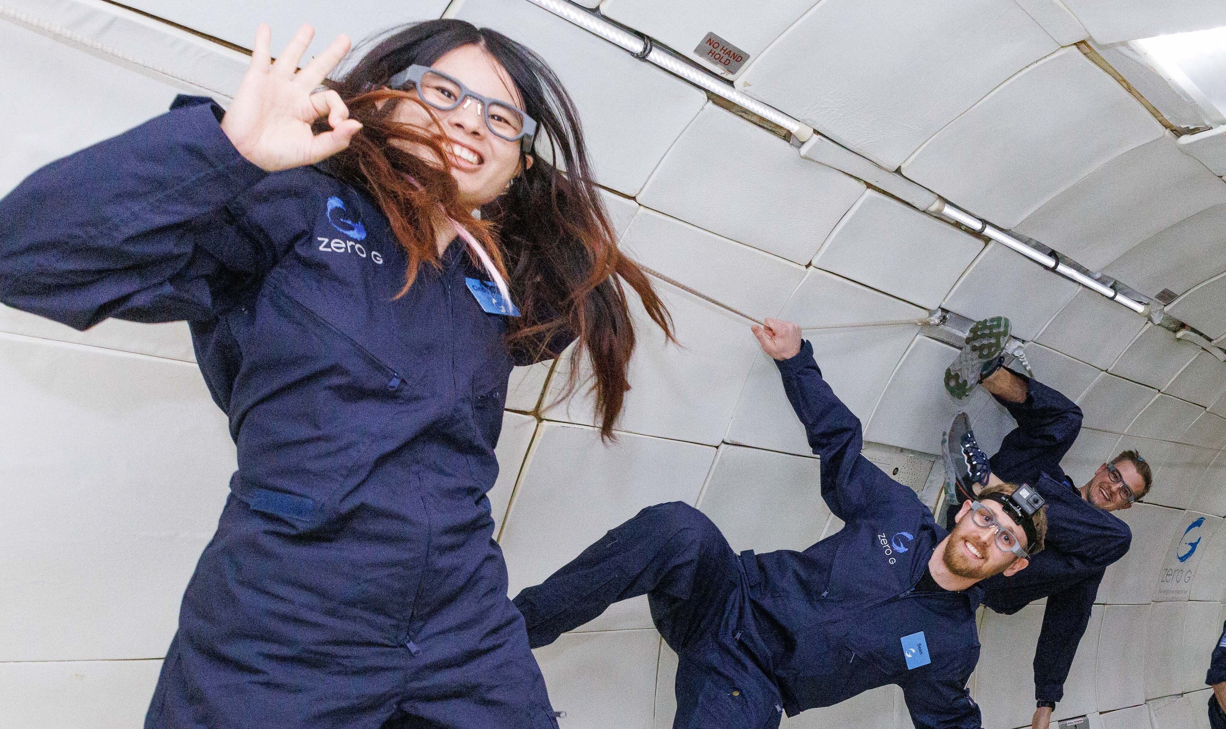 Cindy in Zero-G with AttentivU glasses