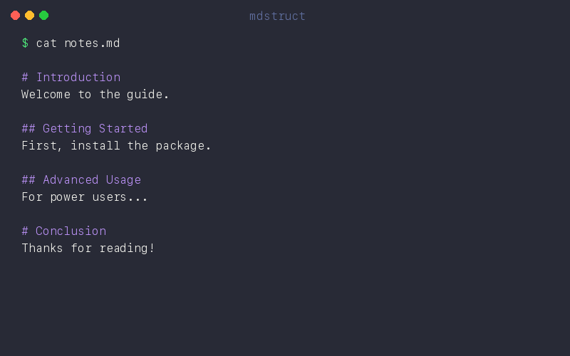 Cover image for mdstruct