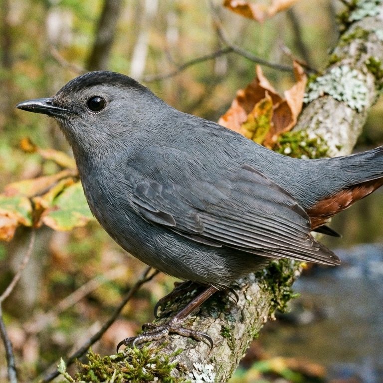 Image generated from the 4-word description 'Grey bird in profile.'