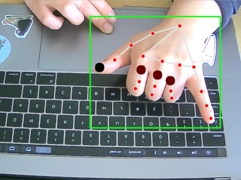 Pinky gesture on keyboard